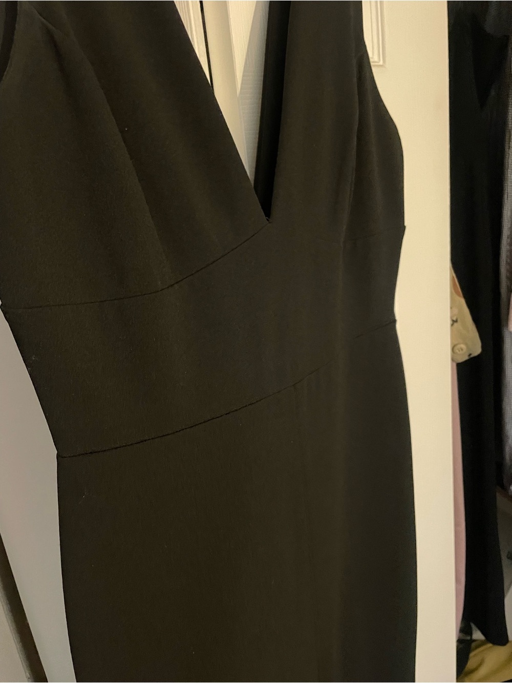 Lulu's Black Deep V Wide-Leg Jumpsuit - Picture 3 of 5